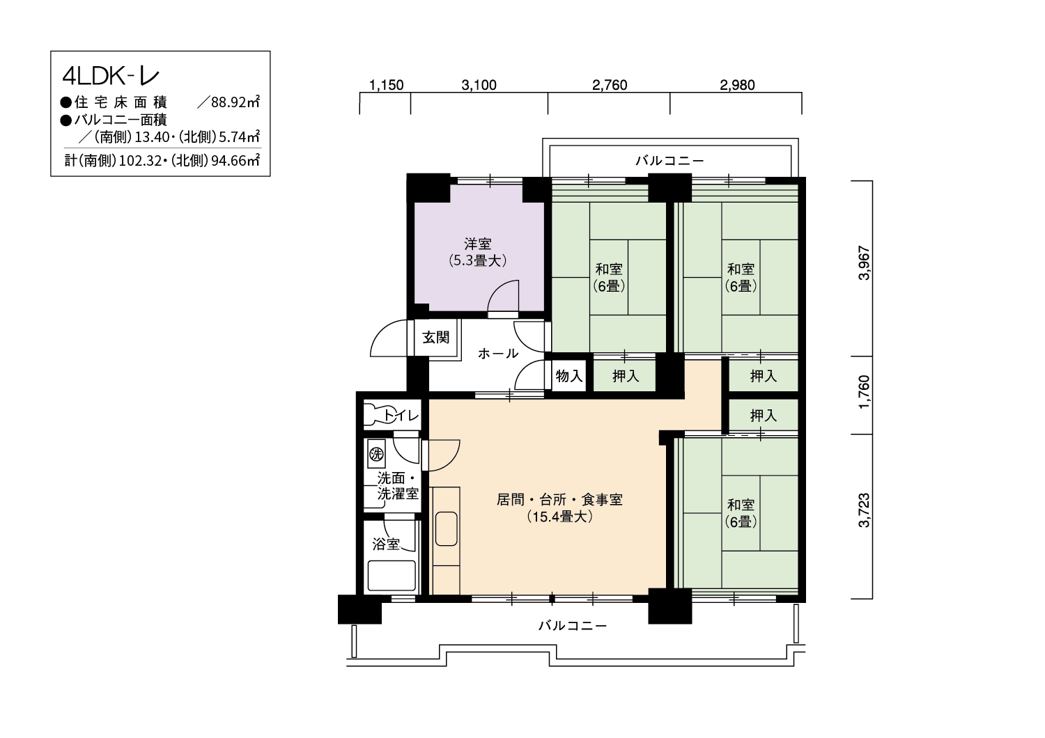 103号棟802号室 間取り