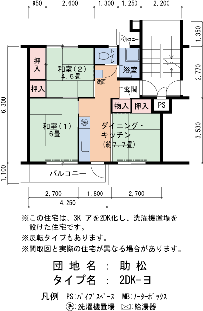 2DK 間取り図