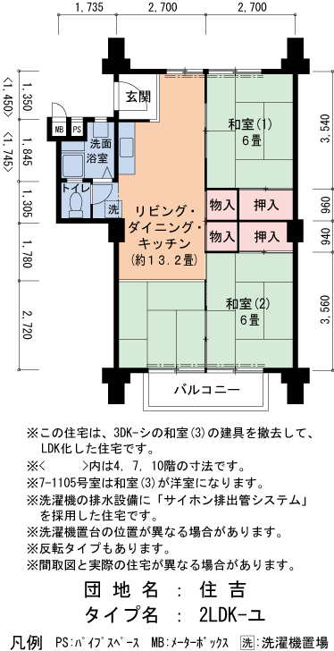 2LDK 間取り図