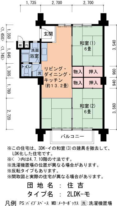 2LDK 間取り図