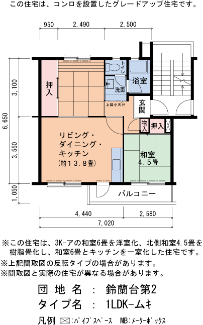 1LDK 間取り図