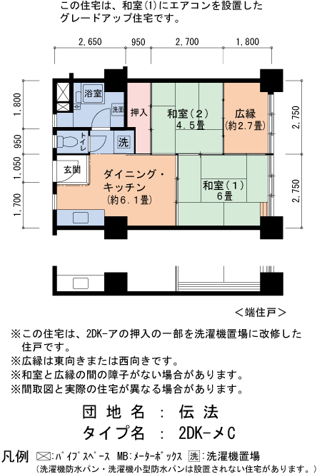 2DK 間取り図