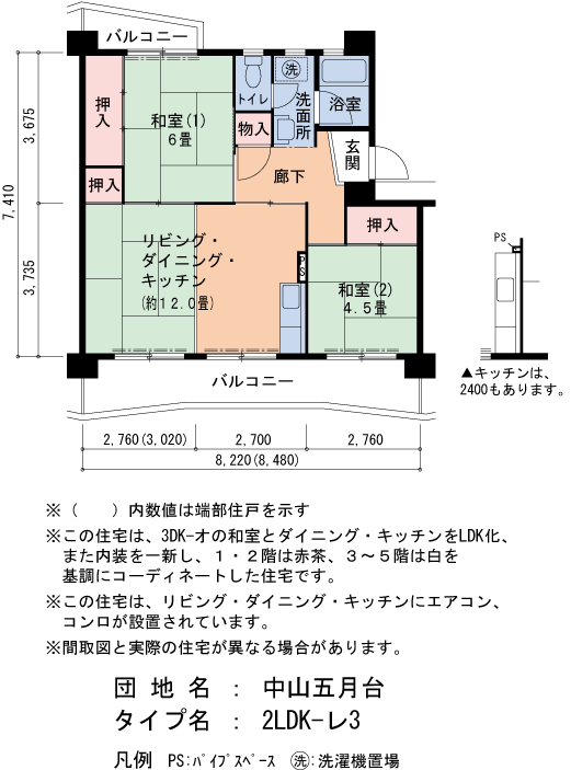 2LDK 間取り図