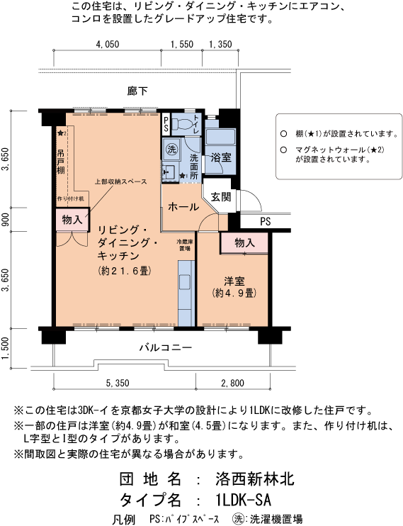 1LDK 間取り図