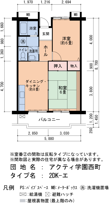754号棟505号室 間取り