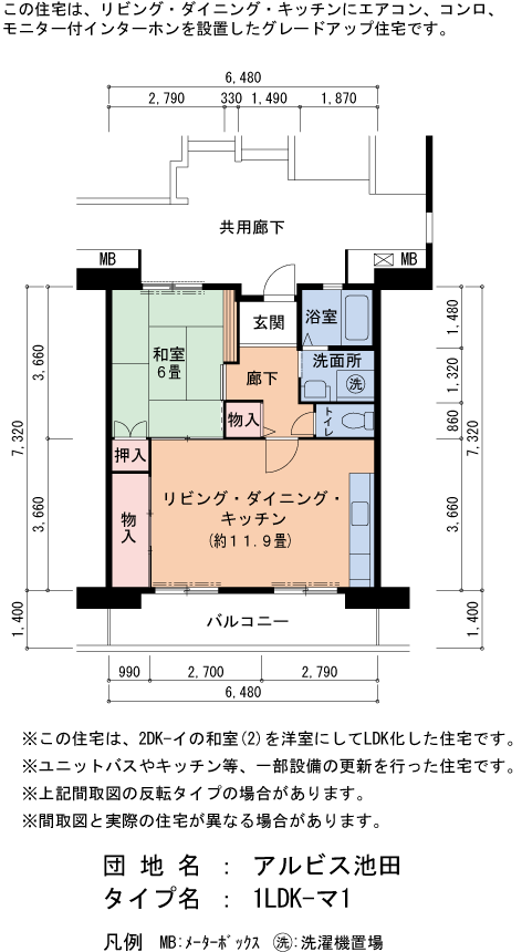 1LDK 間取り図
