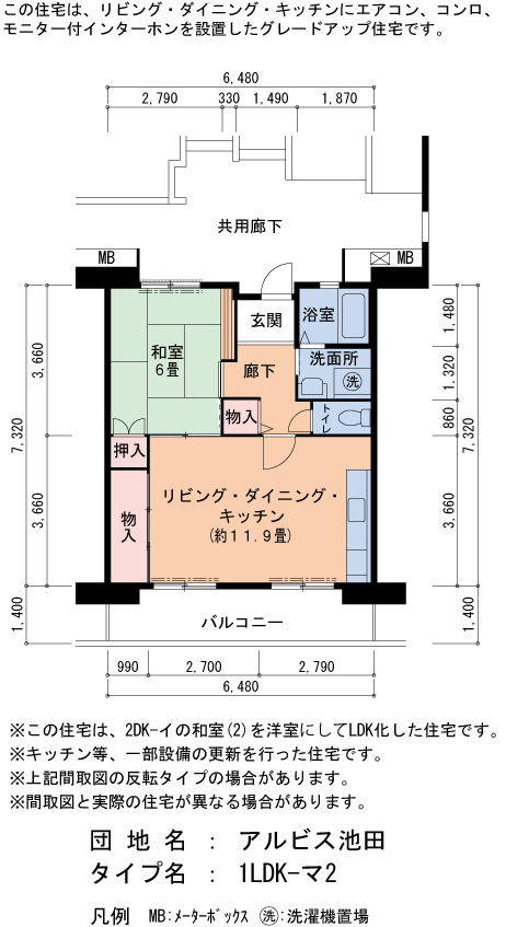 1LDK 間取り図