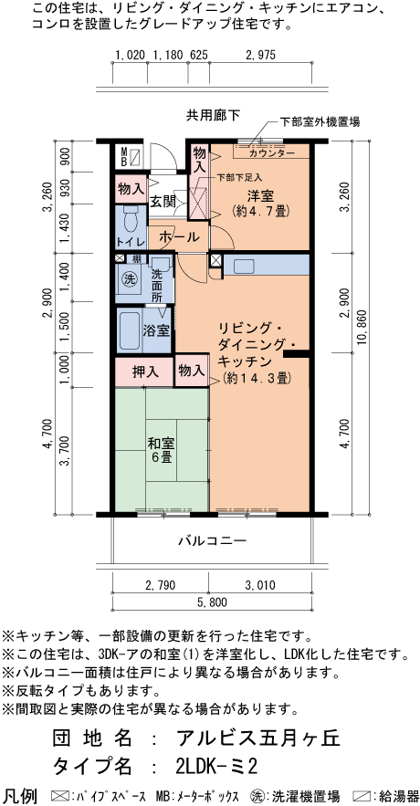 113号棟203号室 間取り