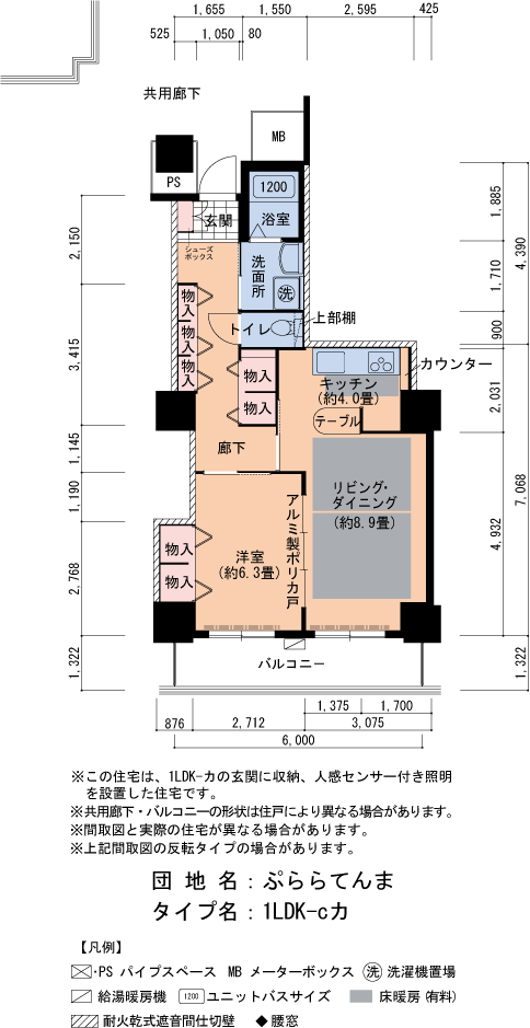 1LDK 間取り図