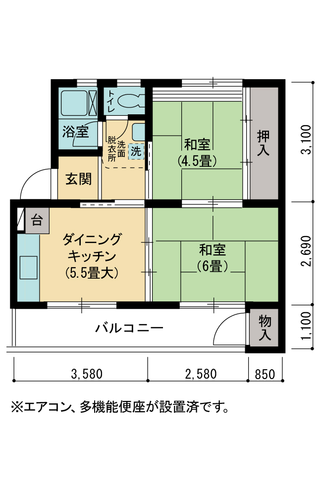 104号棟405号室 間取り